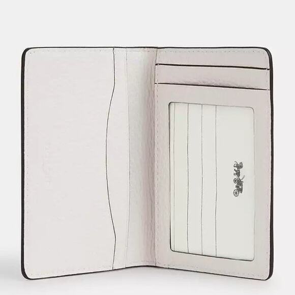 NWT Coach Leather ID Card Wallet Surf Print CBJ94 Chalk Multi - Picture 5 of 6